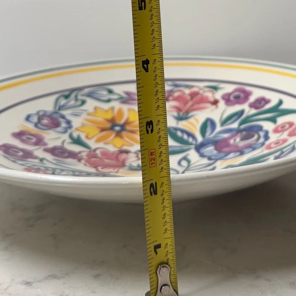 Vibrant Handpainted Poole Pottery Floral Ceramic Dinner Plate/Charger - Picture 5 of 5